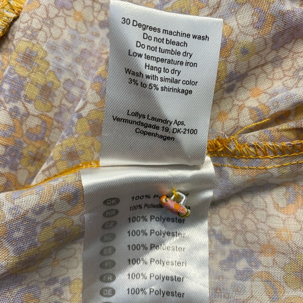 Lollys Laundry Godwin Floral Midi Dress Yellow Multicolor Size Large Pit 21 - Picture 14 of 17